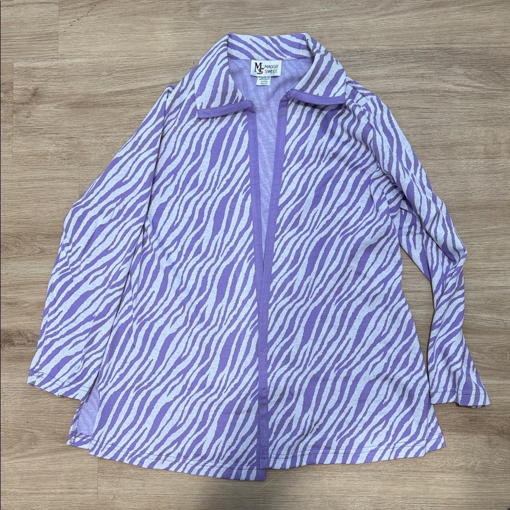Vintage purple Zebra Print Women's Blazer